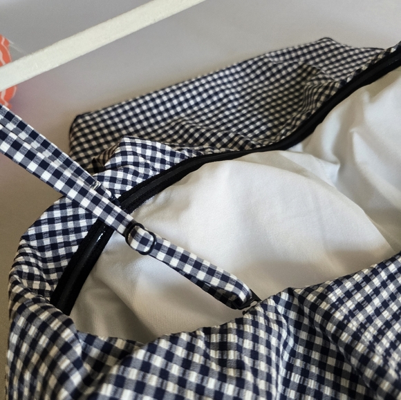 NWT Kona Sol Swimsuit Blue Gingham Ruffle One Piece Bathing Suit Size XL (16-18) - Picture 12 of 16